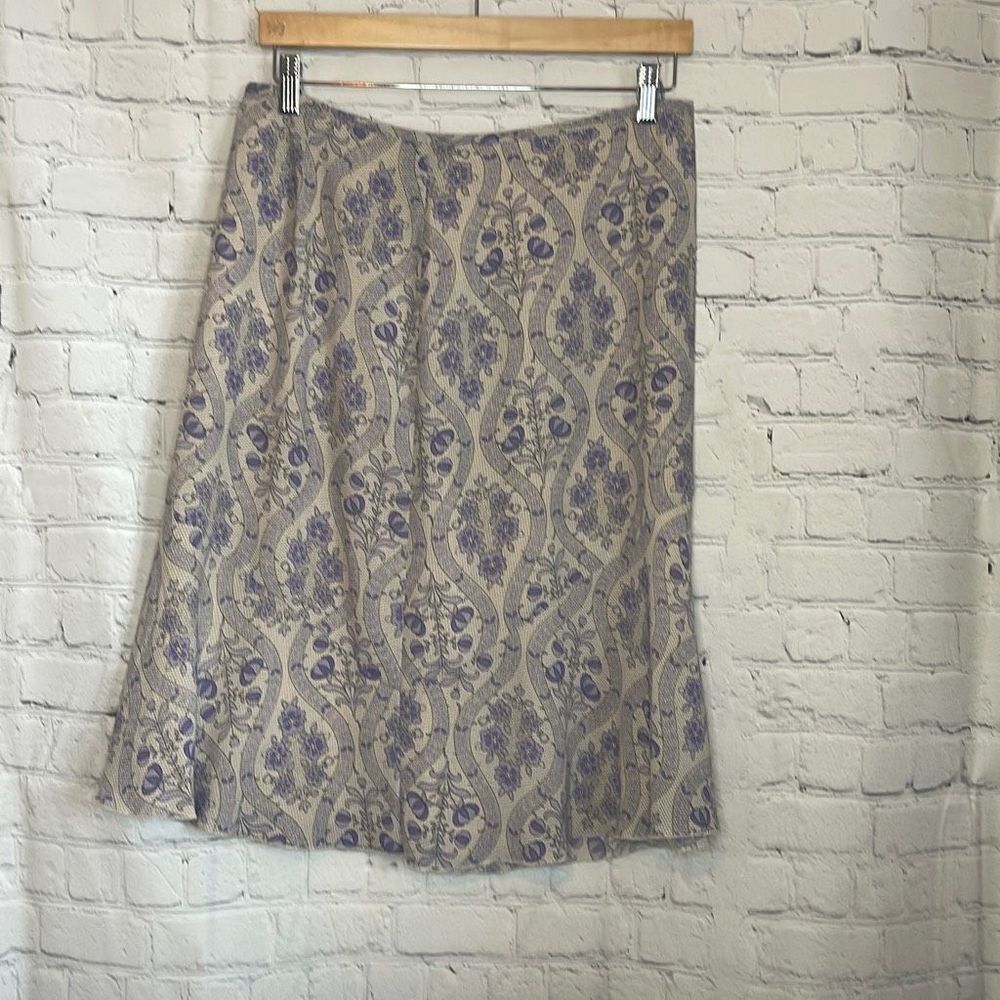 Oscar‎ De La Renta Womens Purple Floral Knee Length Skirt size 10
